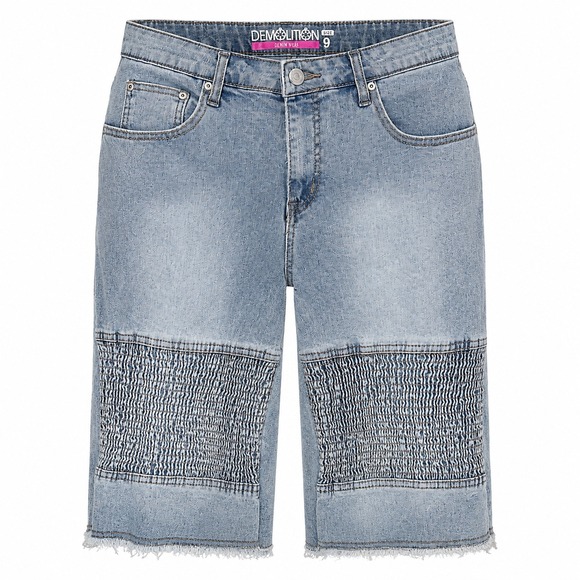 Demolition Pants - Y2K Demolition Moto Denim Shorts Women Size 9 Streetwear Grunge Retro Throwback